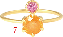 スペサルタイトガーネット×ピンクサファイア ライジング リング