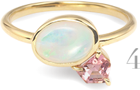 クリスタルオパール×ピンクトルマリン インフィニティ リング